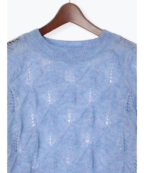 Te chichi(テチチ)の「モヘヤ混透かし柄プルオーバー(ニット/セーター・レディース・グレー/ブルー/オフホワイト・F)」の19枚目の写真
