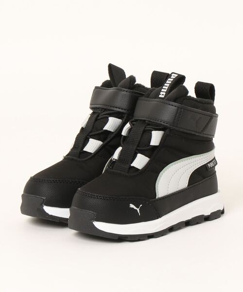 PUMA（プーマ）の「《PUMA》プーマ エボルブ ブーツ ピュアテックス AC+イ（ブーツ・キッズ・グレー/ブラック/グレー×ピンク・15.0cm/16.0cm/14.0cm/13.0cm）」の2枚目の写真