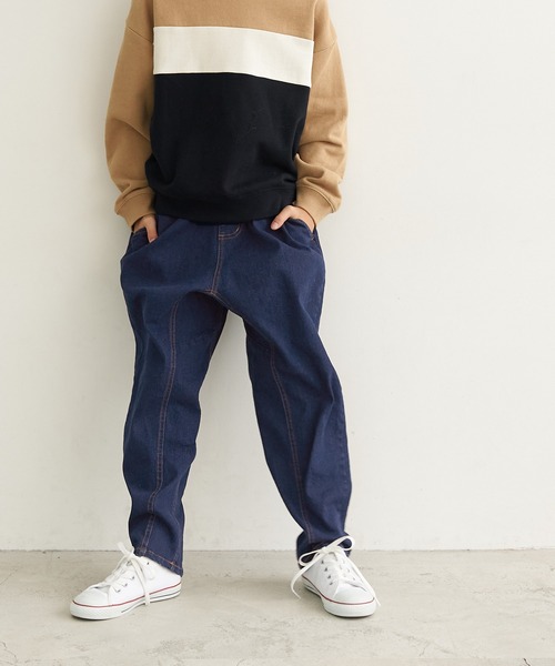 coca（coca）（コカ）の「キッズ　デニムシェフパンツ（デニムパンツ・キッズ・ブルー・110/120/130/140）」の7枚目の写真