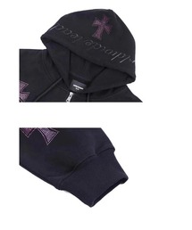 アンノウンロンドン パーカー XL フーディー｜WASH GREYxBLACK CROSS ZIP HOODIE｜Unknown London