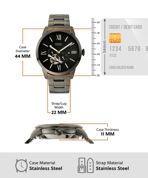 FOSSIL（フォッシル）の「フォッシル 腕時計 メンズ アナログ ステンレス ME3172（アナログ腕時計・メンズ・グレー・FREE）」の7枚目の写真