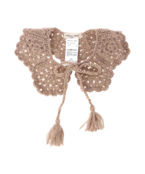 Samansa Mos2（サマンサ モスモス）の「モヘアニット付け襟（ストール/ショール・レディース・モカ/オフホワイト・F）」の2枚目の写真