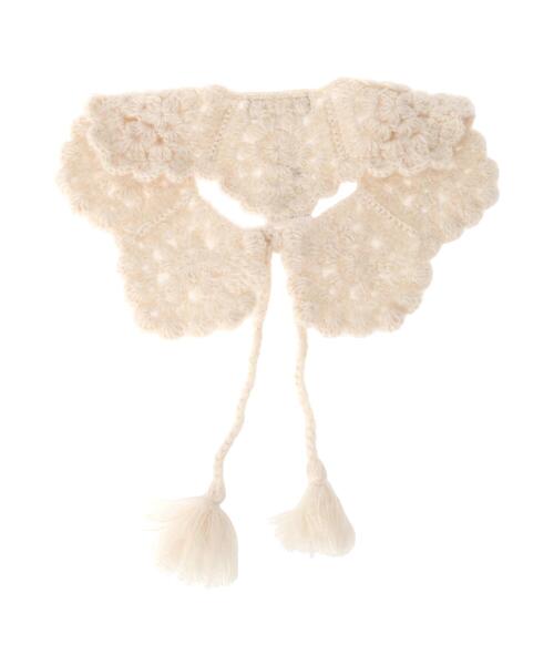 Samansa Mos2（サマンサ モスモス）の「モヘアニット付け襟（ストール/ショール・レディース・モカ/オフホワイト・F）」の4枚目の写真