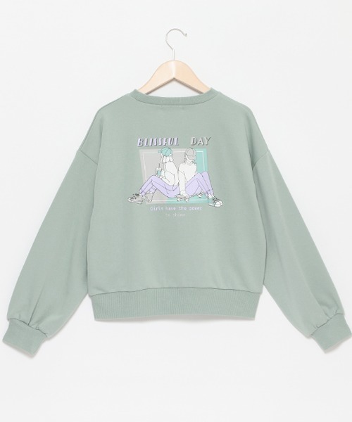 LOVETOXIC(ラブトキシック)の「【WEB・一部店舗限定】バックイラストスウェット(スウェット・キッズ・エメラルド/チャコール/オフホワイト・L/S/M)」の13枚目の写真