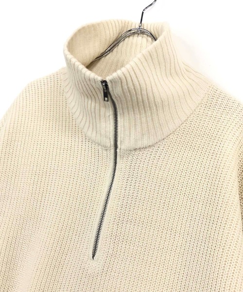 ADMIX/ATELIER SAB MEN（アドミックスアトリエサブメン）の「ハーフジップ 畦編みハイネック / オーバーサイズ プルオーバー セーター（ニット/セーター・メンズ・ブラック/グレイッシュベージュ/ブラウン/オフホワイト/ライトブルー・L/M）」の11枚目の写真