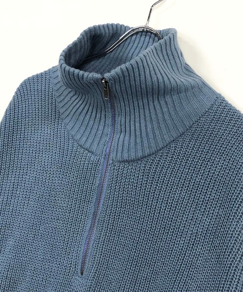 ADMIX/ATELIER SAB MEN（アドミックスアトリエサブメン）の「ハーフジップ 畦編みハイネック / オーバーサイズ プルオーバー セーター（ニット/セーター・メンズ・ブラック/グレイッシュベージュ/ブラウン/オフホワイト/ライトブルー・L/M）」の19枚目の写真