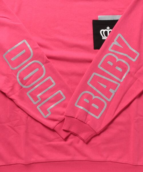 BABYDOLL（ベビードール）の「親子お揃い リフレクタートレーナー 8830A（スウェット・レディース・ホワイト/フューシャピンク・L/XL/M/S）」の4枚目の写真