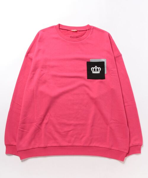 BABYDOLL（ベビードール）の「親子お揃い リフレクタートレーナー 8830A（スウェット・レディース・ホワイト/フューシャピンク・L/XL/M/S）」の5枚目の写真