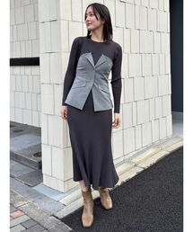 LAGUNAMOON | ボタンジレドッキングニットワンピース(ワンピース)