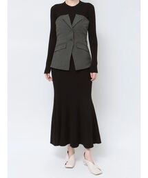 LAGUNAMOON | ボタンジレドッキングニットワンピース(ワンピース)