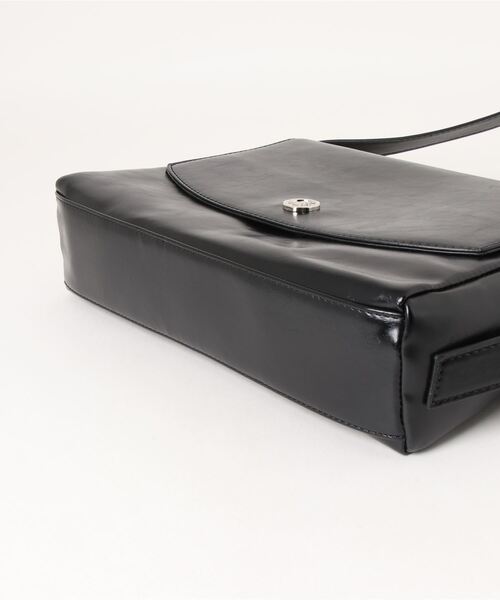 【ニュースペーパーバッグ】リップストップ　ブラック　ショルダー　ビンテージ A4対応】ヴィンテージボタンフラップショルダーバッグ