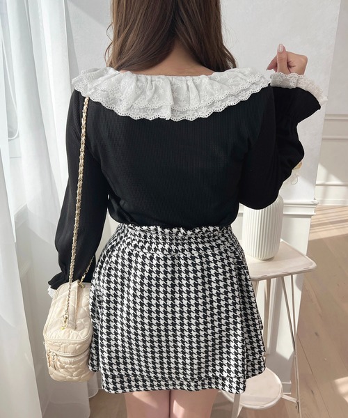 apres jour(アプレジュール)の「フリルレース×ワッフルトップス【ZOZOTOWN限定アイテム】(Tシャツ/カットソー・レディース・ブラック/ピンク系その他/ブルー系その他/オフホワイト・X-LARGE/フリー)」の14枚目の写真