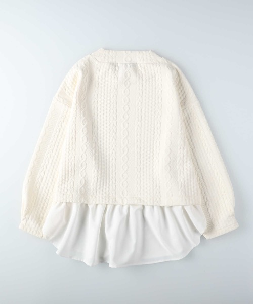 HONEYSUCKLE ROSE(ハニーサックルローズ)の「【HONEYSUCKLE ROSE】膨れジャガードフェイクレイヤード(スウェット・レディース・ブラック/オフホワイト・フリー)」の17枚目の写真
