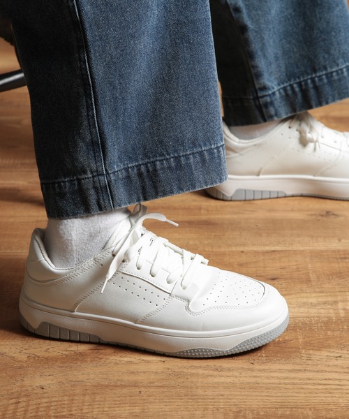 SETUP7（セットアップセブン）の「【SETUP7】フェイクレザー コートスニーカー KNF037（スニーカー・メンズ・ホワイト/ブラック・42/40/44）」の10枚目の写真