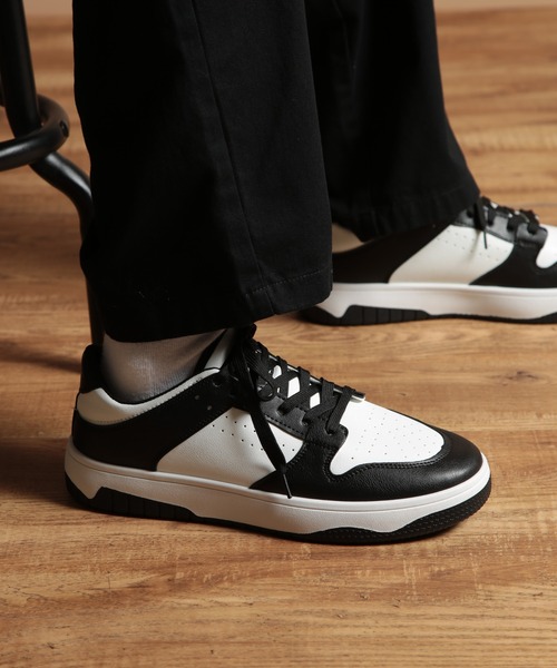 SETUP7（セットアップセブン）の「【SETUP7】フェイクレザー コートスニーカー KNF037（スニーカー・メンズ・ホワイト/ブラック・42/40/44）」の8枚目の写真