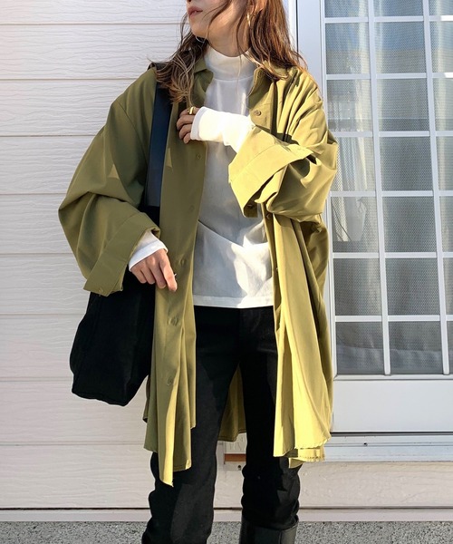 Q(キュー)の「チュニックシャツ(シャツ/ブラウス・レディース・ホワイト/オリーブ/ネイビー・MEDIUM)」の14枚目の写真