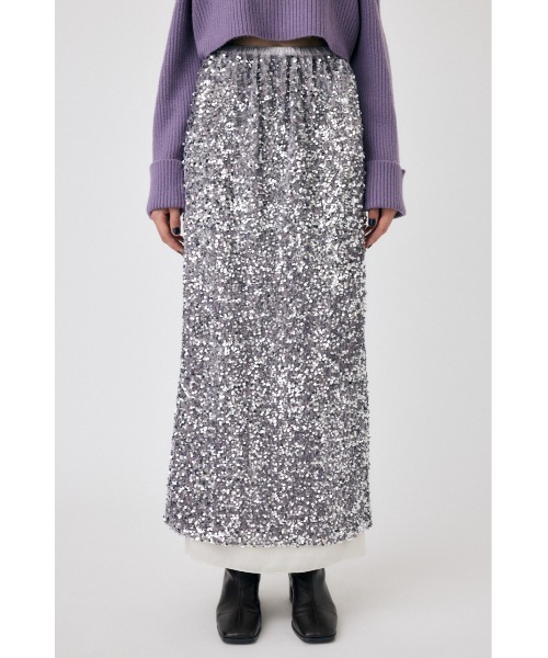 MOUSSY（マウジー）の「SPANGLE スカート（スカート・レディース・カーキ/シルバー・1/2）」の2枚目の写真