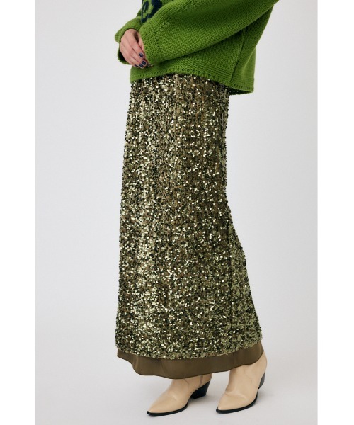 MOUSSY（マウジー）の「SPANGLE スカート（スカート・レディース・カーキ/シルバー・1/2）」の7枚目の写真