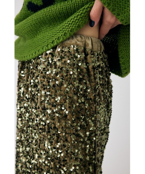MOUSSY（マウジー）の「SPANGLE スカート（スカート・レディース・カーキ/シルバー・1/2）」の11枚目の写真