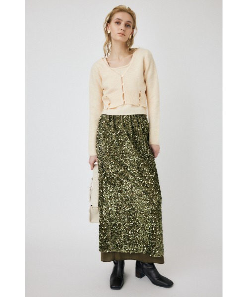 MOUSSY（マウジー）の「SPANGLE スカート（スカート・レディース・カーキ/シルバー・1/2）」の16枚目の写真