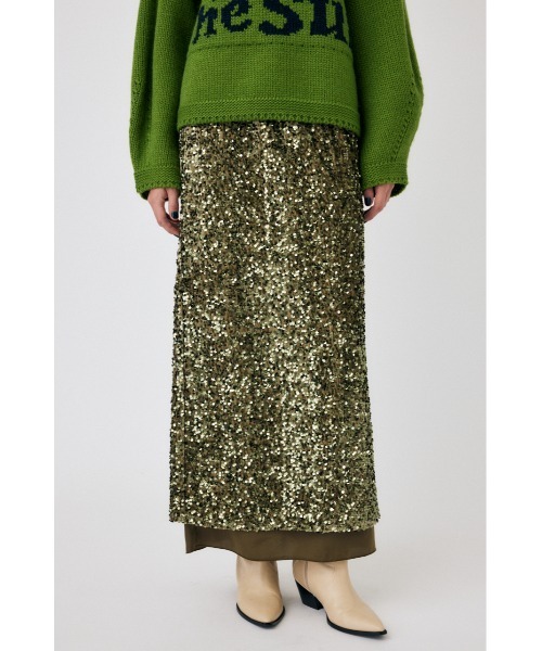 MOUSSY（マウジー）の「SPANGLE スカート（スカート・レディース・カーキ/シルバー・1/2）」の6枚目の写真