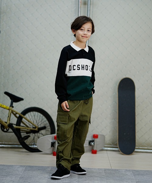 DC(ディーシー)の「DC/ディーシー DC ディーシー キッズ カラーブロック ポロ ロングスリーブ ロングTシャツ スケートボード 公園 ポロシャツ YPL241513(ポロシャツ・キッズ・グレー系その他/ブラック系その他・130cm/140cm/150cm/160cm)」の17枚目の写真