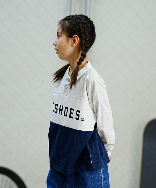 DC(ディーシー)の「DC/ディーシー DC ディーシー キッズ カラーブロック ポロ ロングスリーブ ロングTシャツ スケートボード 公園 ポロシャツ YPL241513(ポロシャツ・キッズ・グレー系その他/ブラック系その他・130cm/140cm/150cm/160cm)」の12枚目の写真