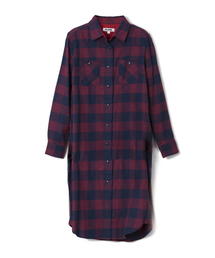 MILKFED. | FLANNEL PLAID DRESS（ロングシャツ/ドレス/チェック）(ワンピース)