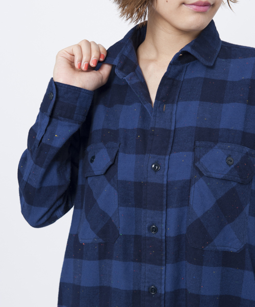 MILKFED.（ミルクフェド）の「FLANNEL PLAID DRESS（ロングシャツ/ドレス/チェック）（ワンピース・レディース・ブルー/ネイビー/レッド・SMALL/MEDIUM）」の8枚目の写真
