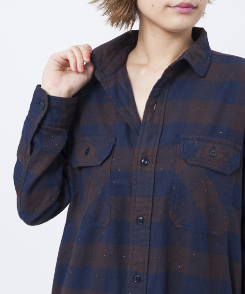 MILKFED.（ミルクフェド）の「FLANNEL PLAID DRESS（ロングシャツ/ドレス/チェック）（ワンピース・レディース・ブルー/ネイビー/レッド・SMALL/MEDIUM）」の7枚目の写真