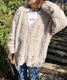 mi via loca | ブラッシュニットVネックカーディガン(カーディガン/ボレロ)