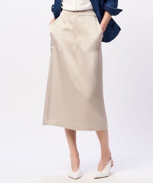 セール】ドレープサテン スカート（スカート）｜23区（ニジュウサンク  