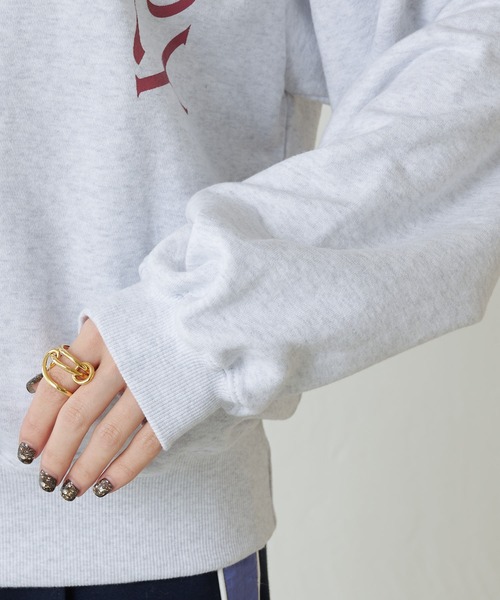 COLLAGE GALLARDAGALANTE(コラージュガリャルダガランテ)の「サークルロゴスウェット(スウェット・レディース・ライトグレー/オレンジ・FREE)」の20枚目の写真