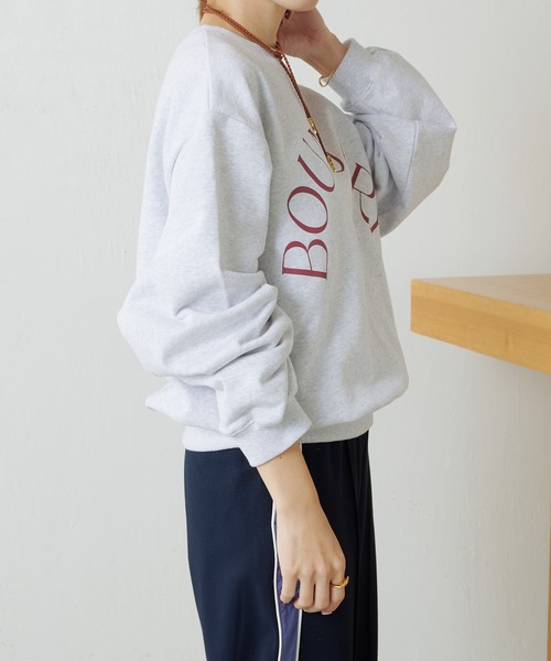 COLLAGE GALLARDAGALANTE(コラージュガリャルダガランテ)の「サークルロゴスウェット(スウェット・レディース・ライトグレー/オレンジ・FREE)」の4枚目の写真