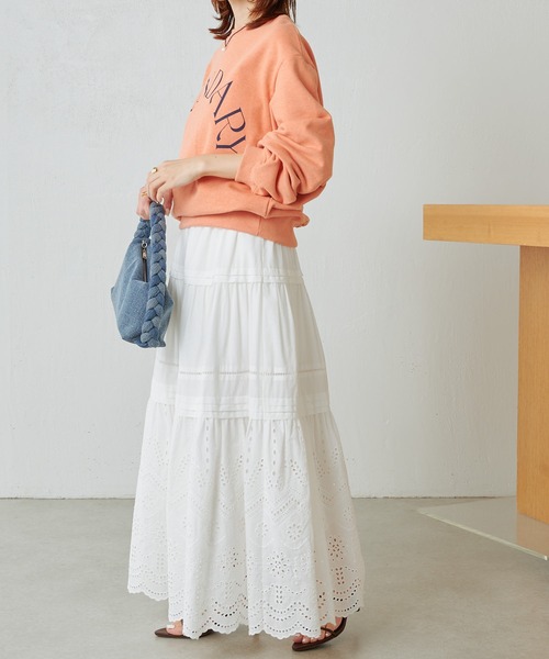 COLLAGE GALLARDAGALANTE(コラージュガリャルダガランテ)の「サークルロゴスウェット(スウェット・レディース・ライトグレー/オレンジ・FREE)」の12枚目の写真