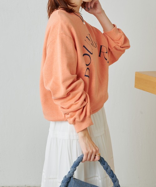 COLLAGE GALLARDAGALANTE(コラージュガリャルダガランテ)の「サークルロゴスウェット(スウェット・レディース・ライトグレー/オレンジ・FREE)」の9枚目の写真