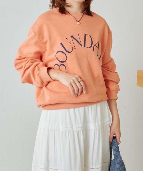 COLLAGE GALLARDAGALANTE(コラージュガリャルダガランテ)の「サークルロゴスウェット(スウェット・レディース・ライトグレー/オレンジ・FREE)」の8枚目の写真