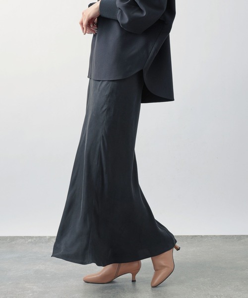 BARNYARDSTORM（バンヤードストーム）の「サテンロングスカート（スカート・レディース・グリーン/ネイビー/ブラック・0/1）」の7枚目の写真