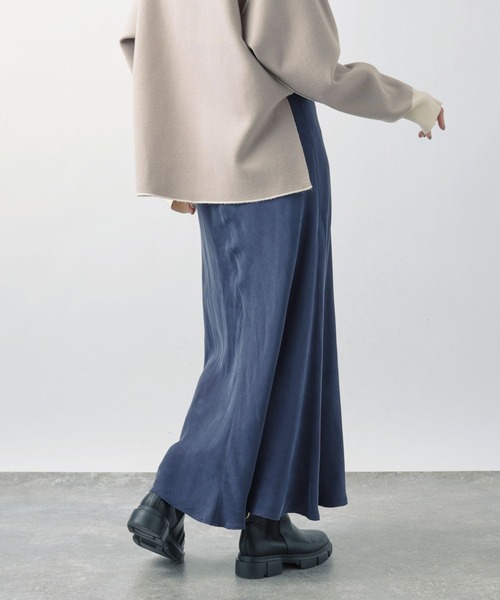 BARNYARDSTORM（バンヤードストーム）の「サテンロングスカート（スカート・レディース・グリーン/ネイビー/ブラック・0/1）」の9枚目の写真