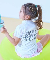 キッズのラッシュガード（ホワイト/白色系・ワンポイント