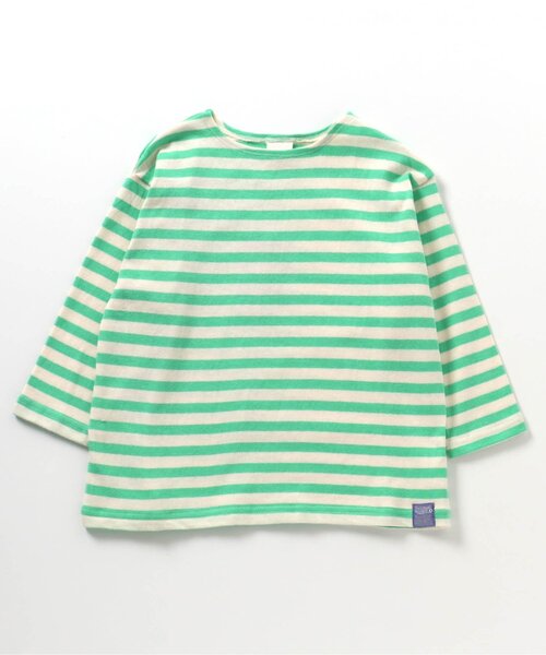 BREEZE（ブリーズ）の「【リンク】カラフルボーダーロンT_一部WEB限定サイズ（Tシャツ/カットソー・キッズ・ネイビー/レインボー/グリーン/イエロー・90/100/110/120/80/130/140/150）」の2枚目の写真