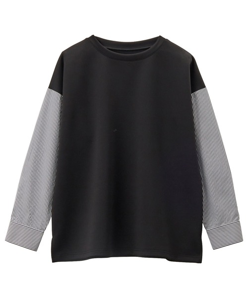 GeeRA(ジーラ)の「異素材ドッキングプルオーバー(Tシャツ/カットソー・レディース・オフホワイト/ブラック/ブラック系その他・MEDIUM/X-LARGE/LARGE)」の7枚目の写真