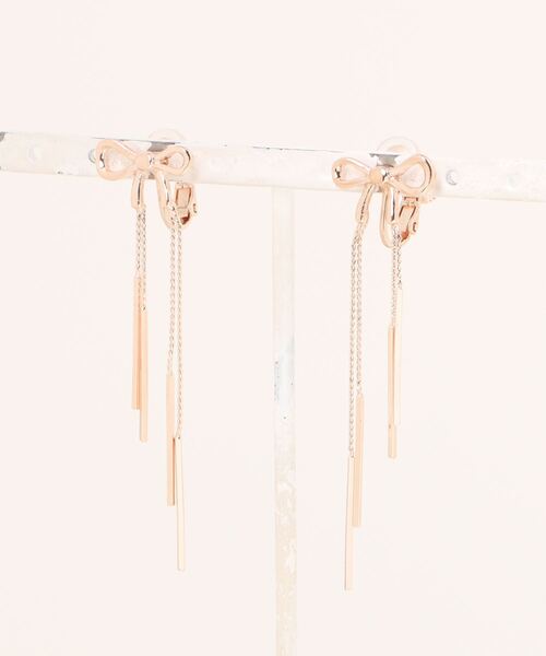 Three Four Time（ｽﾘｰﾌｫｰﾀｲﾑ）の「リボンイヤリング（イヤリング・レディース・ゴールド/ピンクゴールド・FREE）」の14枚目の写真