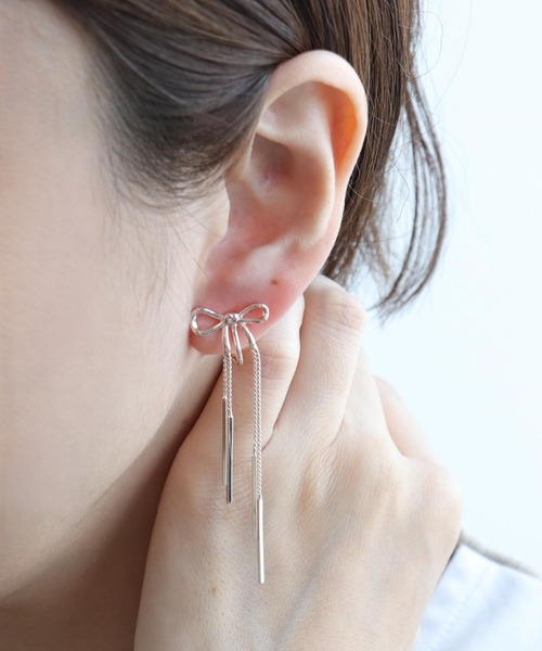 Three Four Time（ｽﾘｰﾌｫｰﾀｲﾑ）の「リボンイヤリング（イヤリング・レディース・ゴールド/ピンクゴールド・FREE）」の5枚目の写真