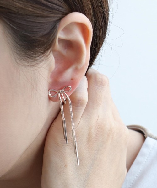 Three Four Time（ｽﾘｰﾌｫｰﾀｲﾑ）の「リボンイヤリング（イヤリング・レディース・ゴールド/ピンクゴールド・FREE）」の12枚目の写真