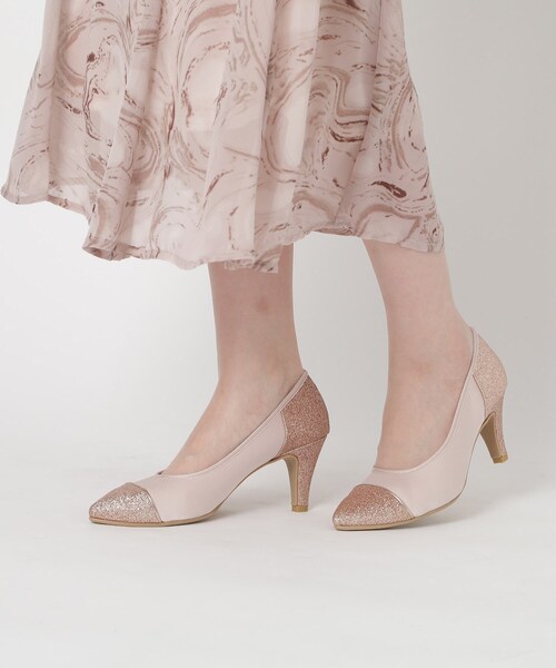 ESPERANZA（エスペランサ）の「◆切替チュールレースパンプス 結婚式二次会 パーティー 24SS（パンプス・レディース・ピンクベージュ/ブラック系2/ブラック系8/ベージュ系8・23.0cm/24.5cm/25.0cm/22.5cm/24.0cm/23.5cm）」の12枚目の写真