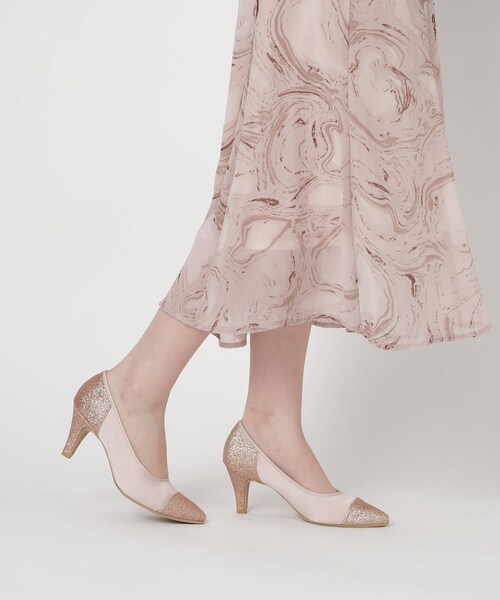 ESPERANZA（エスペランサ）の「◆切替チュールレースパンプス 結婚式二次会 パーティー 24SS（パンプス・レディース・ピンクベージュ/ブラック系2/ブラック系8/ベージュ系8・23.0cm/24.5cm/25.0cm/22.5cm/24.0cm/23.5cm）」の9枚目の写真