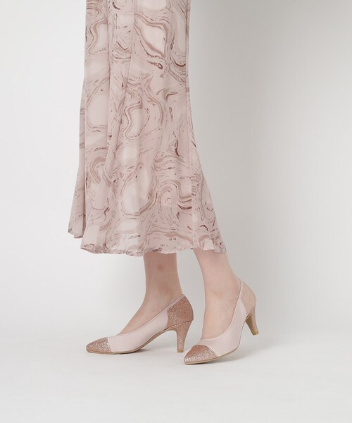 ESPERANZA（エスペランサ）の「◆切替チュールレースパンプス 結婚式二次会 パーティー 24SS（パンプス・レディース・ピンクベージュ/ブラック系2/ブラック系8/ベージュ系8・23.0cm/24.5cm/25.0cm/22.5cm/24.0cm/23.5cm）」の8枚目の写真