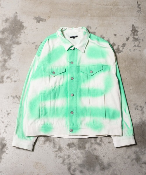 【セール】スプレー風ペイント オーバーサイズ デニムジャケット（デニムジャケット）｜Revo.（レボ）