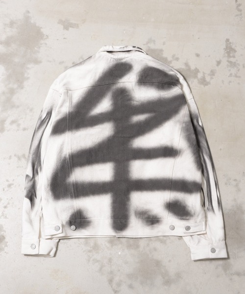 【セール】スプレー風ペイント オーバーサイズ デニムジャケット（デニムジャケット）｜Revo.（レボ）